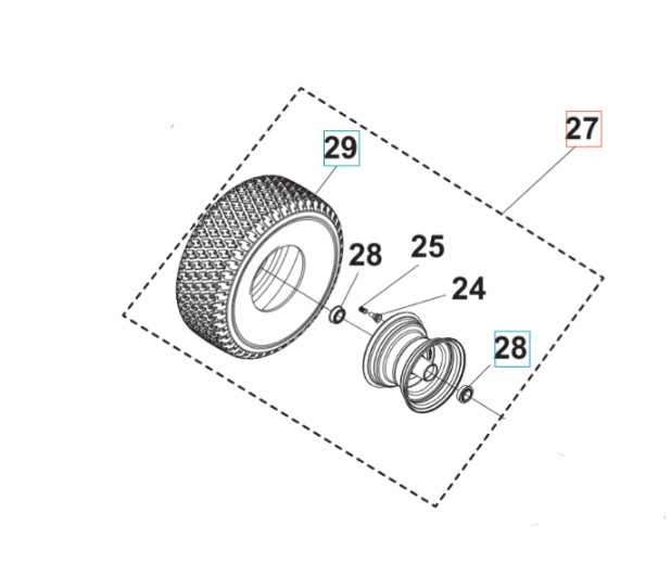 Hjulkit TS 112, TS 114, TC 215T, TC 220T, TS 112, TS 114, TS 215T, TS 217T i gruppen  hos Entreprenadbutiken (5311479-41)