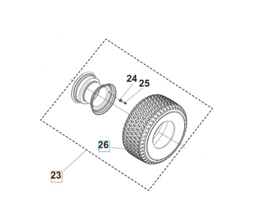 Hjulkit bak TS 112, TS 114, TC 215T, TC 220T, TS 112, TS 114, TS 215T, TS 217T i gruppen  hos Entreprenadbutiken (5311479-42)