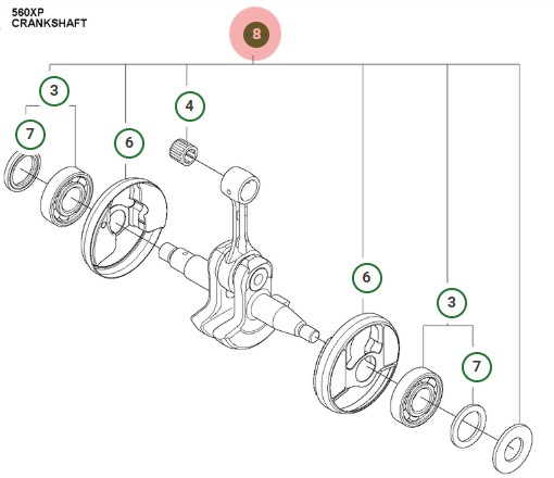 CRANKSHAFT KIT SMALL SMS i gruppen  hos Entreprenadbutiken (5755452-20)