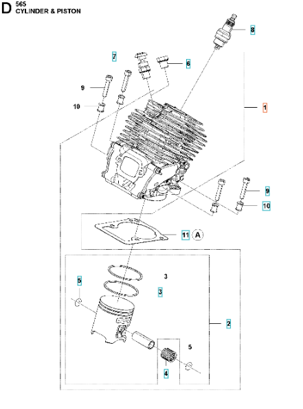 Cylinderkit Husqvarna 565 i gruppen  hos Entreprenadbutiken (5901503-04)