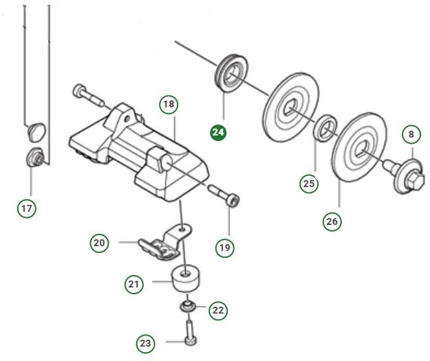 SUPPORT FLANGE BLADE SHAFT i gruppen  hos Entreprenadbutiken (5908847-01)