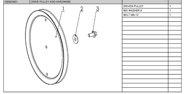 DRIVE PULLEY AND HARDWARE i gruppen  hos Entreprenadbutiken (5959249-01)