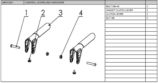 CONTROL LEVERS AND HARDWARE i gruppen  hos Entreprenadbutiken (5960135-01)