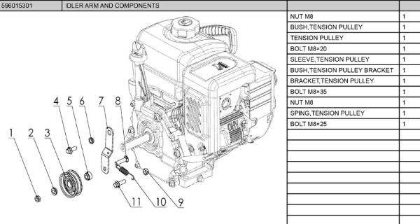 IDLER ARM AND COMPONENTS i gruppen  hos Entreprenadbutiken (5960153-01)