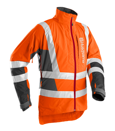 Skogsjacka Husqvarna Technical High Viz EN20471, 62 i gruppen Kläder & Skyddsutrustning / Husqvarna Kläder & Skyddsutrustning / Skogsjackor hos Entreprenadbutiken (5963037-62)