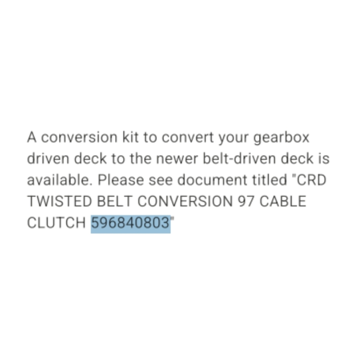 Service Kit 97 Crd Deck Cable i gruppen  hos Entreprenadbutiken (5968408-03)