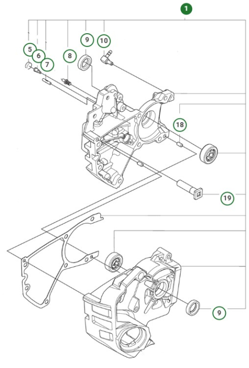 CRANKCASE ASSY TH, 39CC i gruppen  hos Entreprenadbutiken (5998093-02)