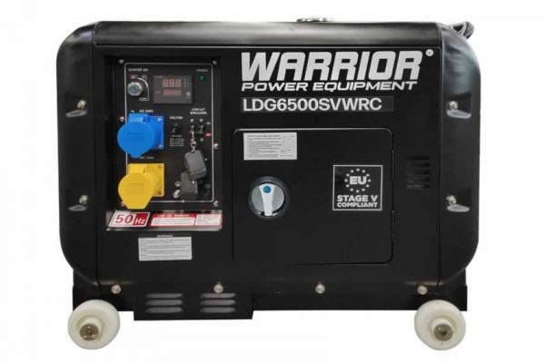 Warrior 6.25 kVa Dieselelverk, 3-fas - Trådlös fjärrkontroll i gruppen Anläggning / Elverk / Elverk Diesel Warrior hos Entreprenadbutiken (LDG6500SV3WRC)