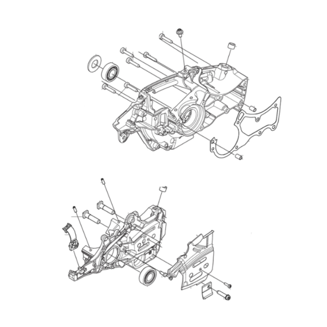 Crankcase kit h550xp/xpg ii and triobrake riveted cups