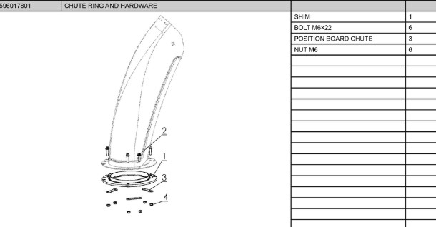 CHUTE RING AND HARDWARE