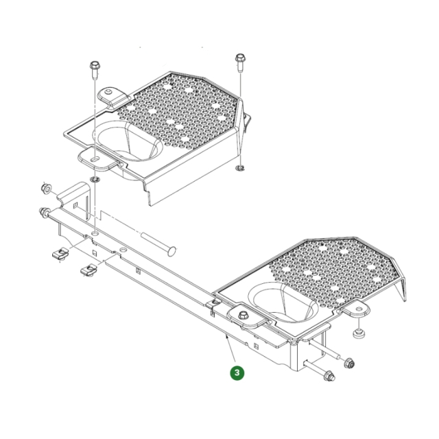 Bracket cross member engine_battery support orange x668