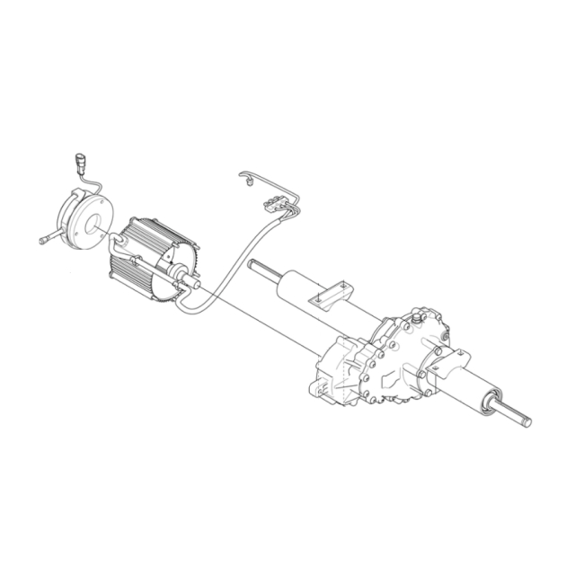 Transaxle assy tp400r with drive motor and p-brake