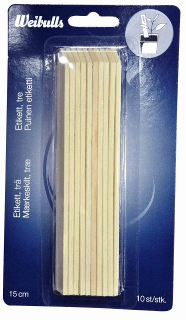 Etikett Trä 15 cm 10-pack