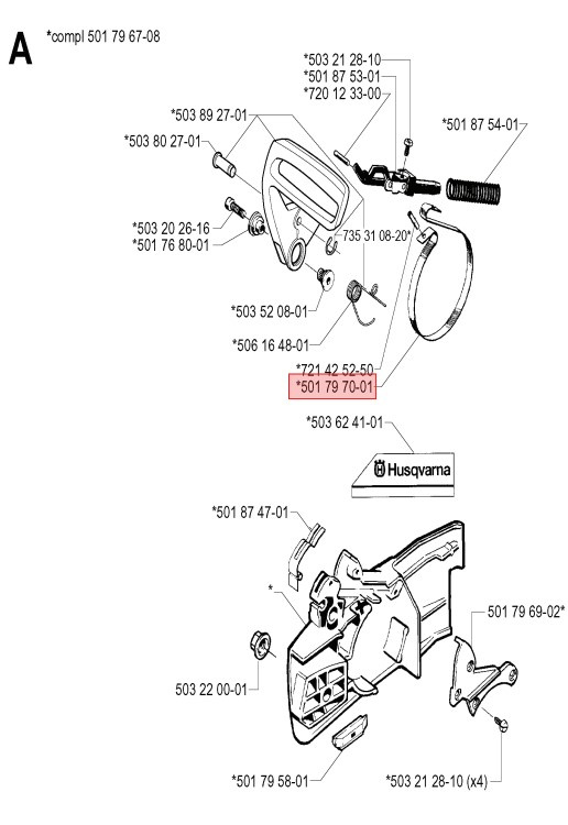 Husqvarna Bromsband 242, 246, 42