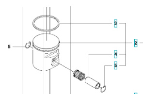 Kolv Husqvarna 135, 140 435, 435 II, 440, 440 II, CS2240