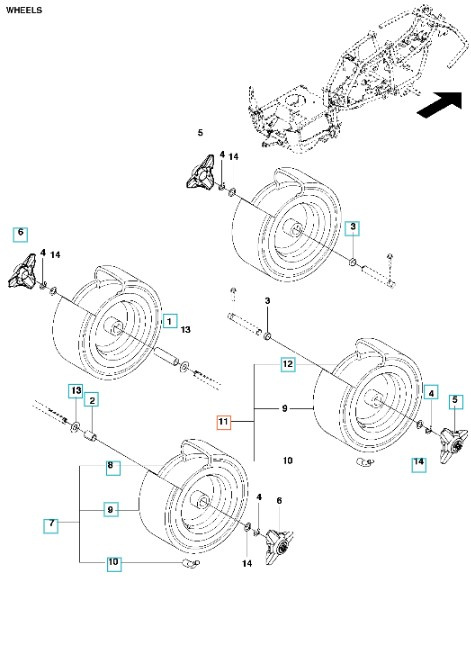 Framhjul R115B, R115B, R213C, R214, R214TC, R216, R316T, R11C, R13