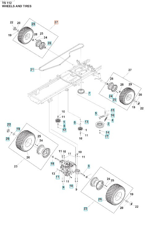 Hjulkit TS 112, TS 114, TC 215T, TC 220T, TS 112, TS 114, TS 215T, TS 217T