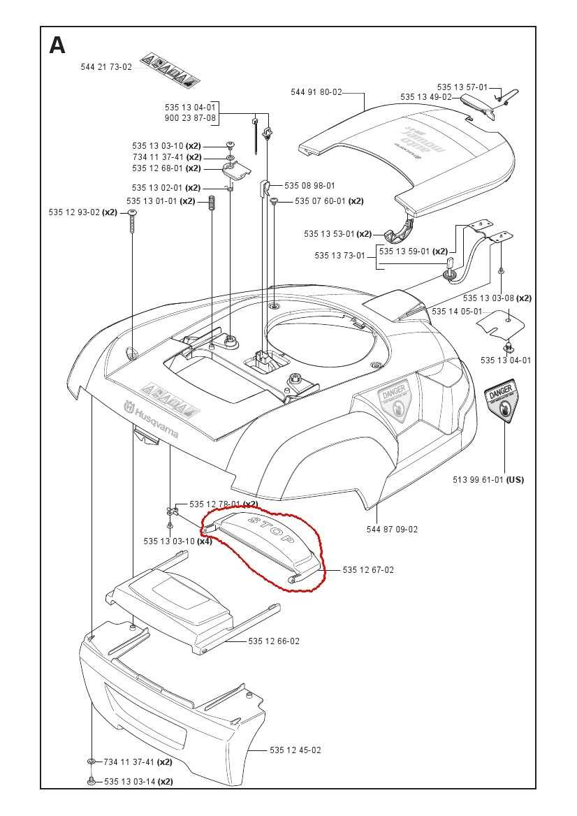 Stoppknapp Automower 220AC, 230ACX