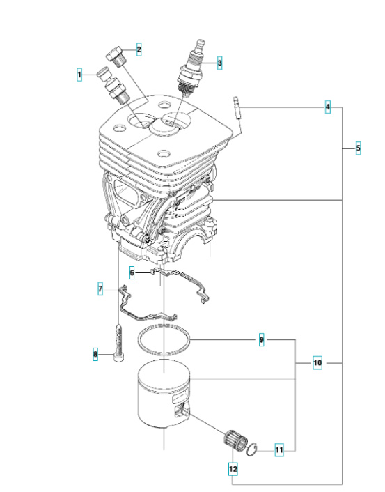 Cylinderkit Husqvarna 455 Rancher, Jonsered CS2255