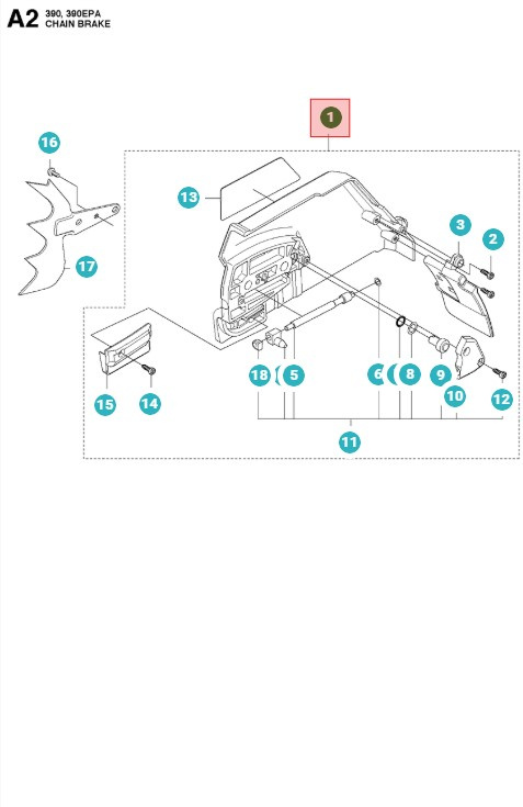 Kopplingskåpa Wrap Husqvarna 372XP, 390XPG, 575XP