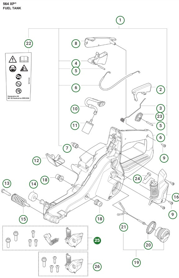 Vibrationsisolator Husqvarna 564XP/G