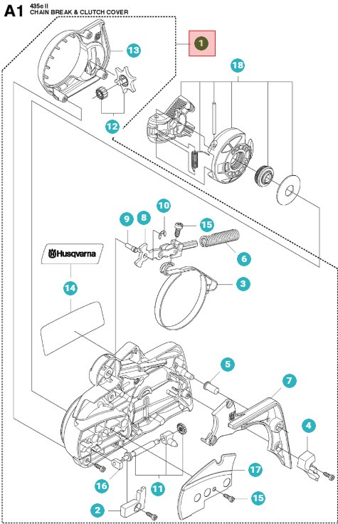 Kopplingskåpa Husqvarna 135, 435E, 440E