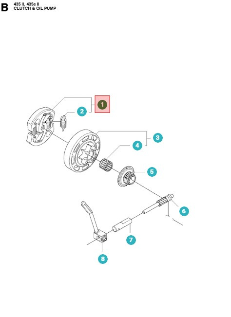 Koppling Husqvarna 435, 440, Jonsered CS2240