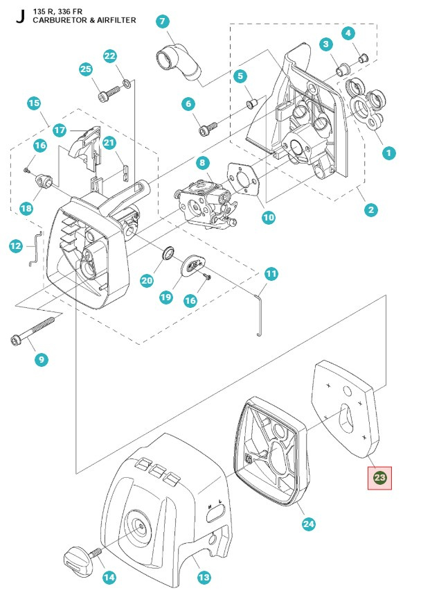 Luftfilter Husqvarna 336FR, 135R, 336RK