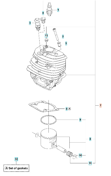 Cylinderkit Husqvarna 545(Gen 1), CS2252