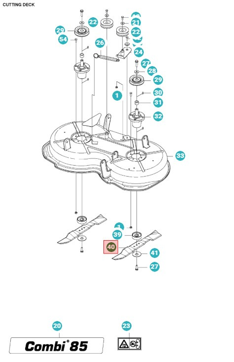 Husqvarna kniv Combi 85 Rider 111B, 112C, FR2312MA