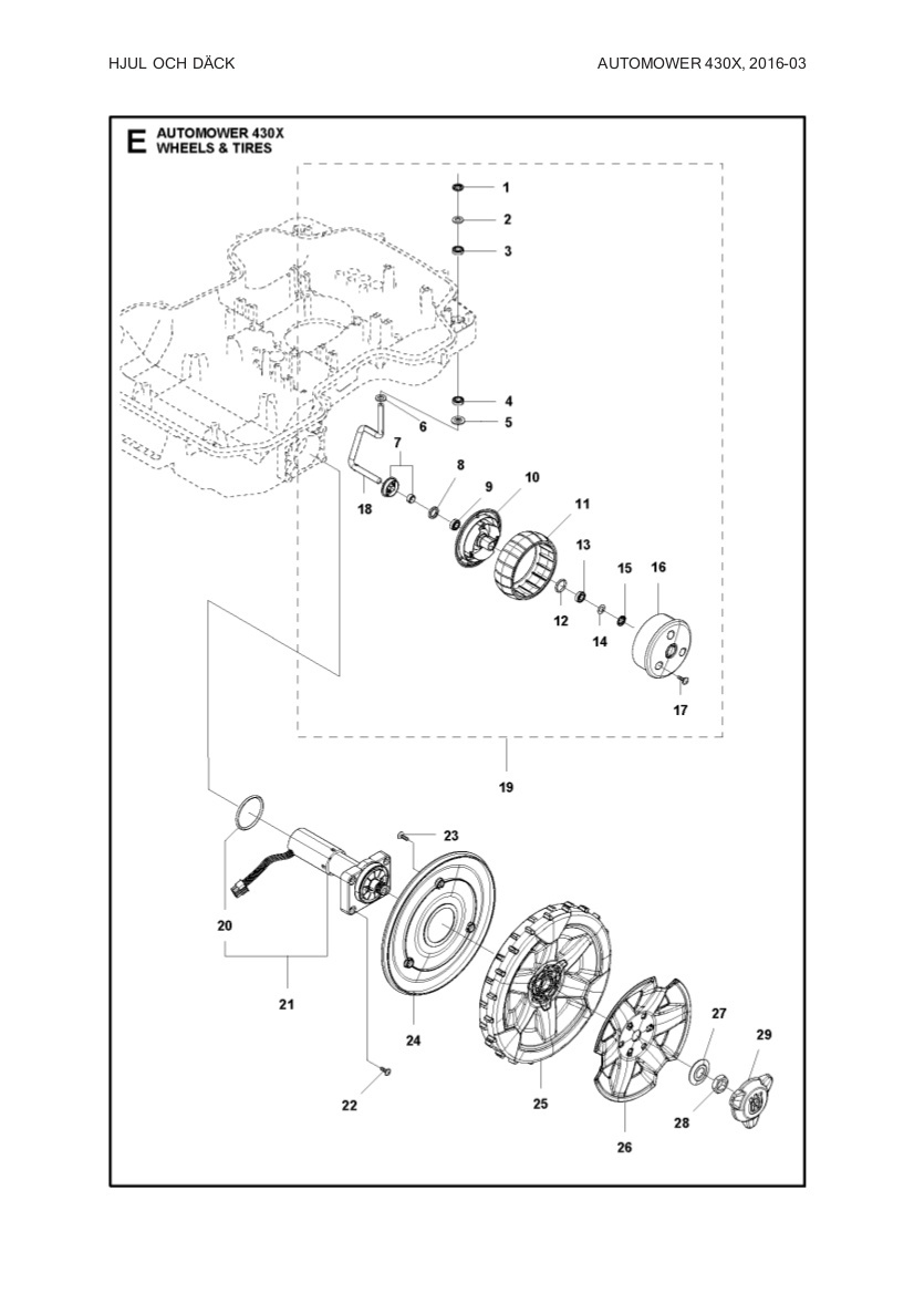 Hjul svart 330X, 430X