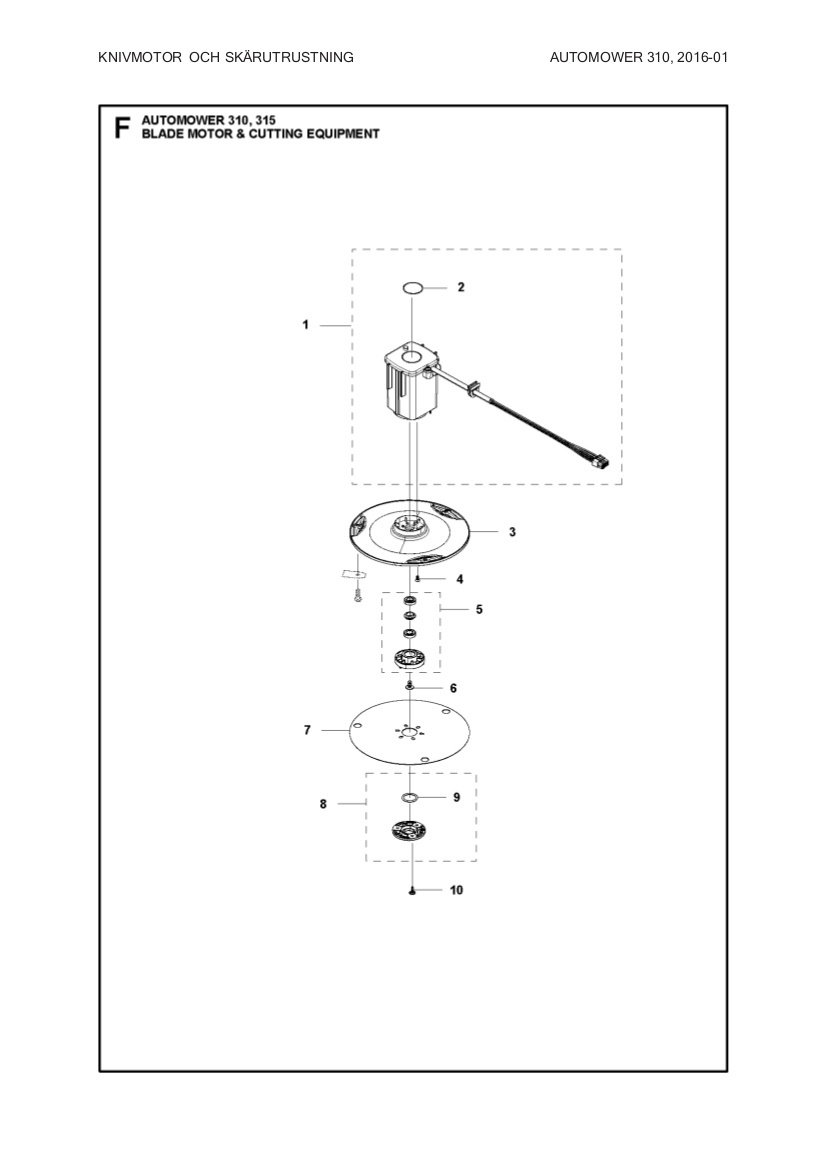 Klippmotor Automower 310, 315, 315X