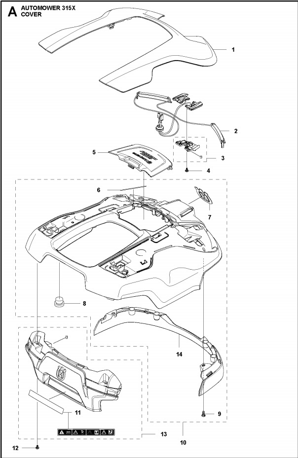 Kåpa klipphöjd Automower 315X