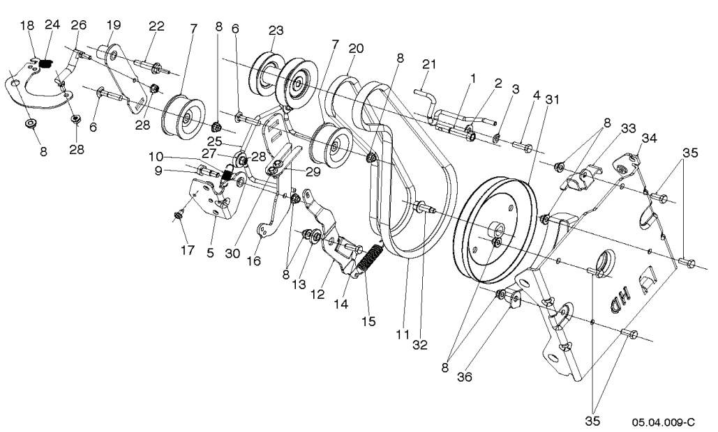 Guide Idler Arm Black Zinc