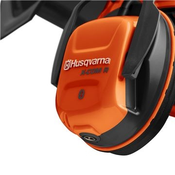 Hjälm Husqvarna hjälm Technical fluorescerande med Bluetooth och FM Radio X-com R