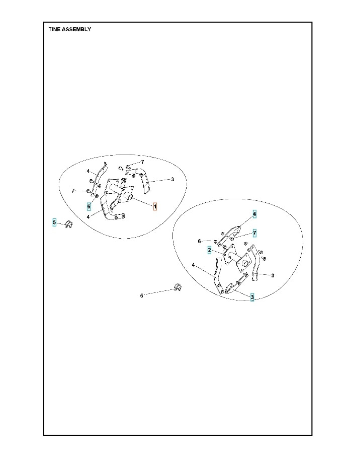 Tine Roto 400 Left Tine Hub B