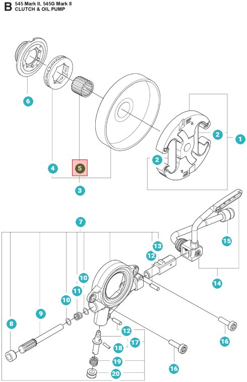 Nållager 345, 350, 545 Mark II, 550XP Mark II, 560XP Mark II