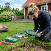 Reparation av slingavbrott robotgräsklippare Reparation av slingavbrott robotgräsklippare