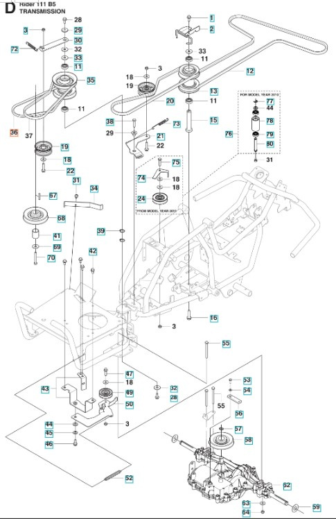 Rempaket Husqvarna Rider 111B5